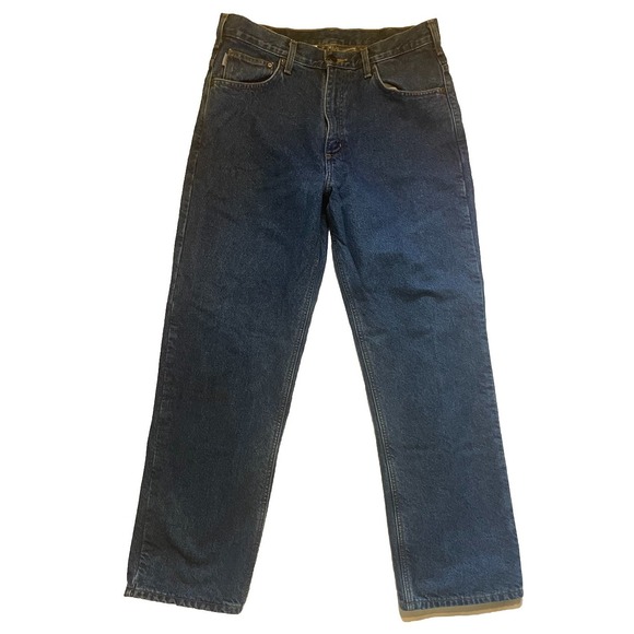 Carhartt Men's 34x30 Heavyweight Relaxed Fit Flannel Lined Jeans B172-DST - Picture 1 of 7